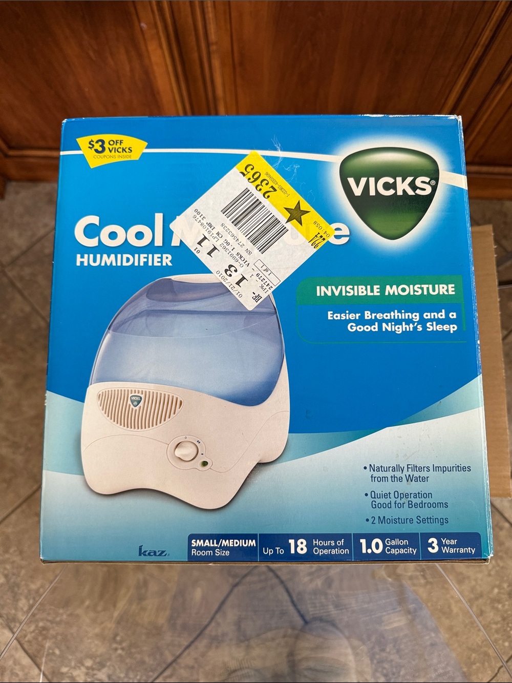 MAKE OFFER 💕 VICKS Cool Mist Humidifier - Blue and White - Picture 3 of 4